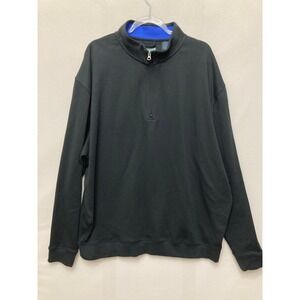 Alan Flusser Quarter Zip Pullover XXL Black Golf Active Mock Neck Sweatshirt
